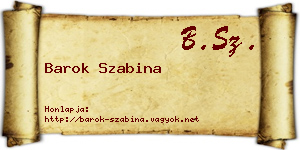 Barok Szabina névjegykártya